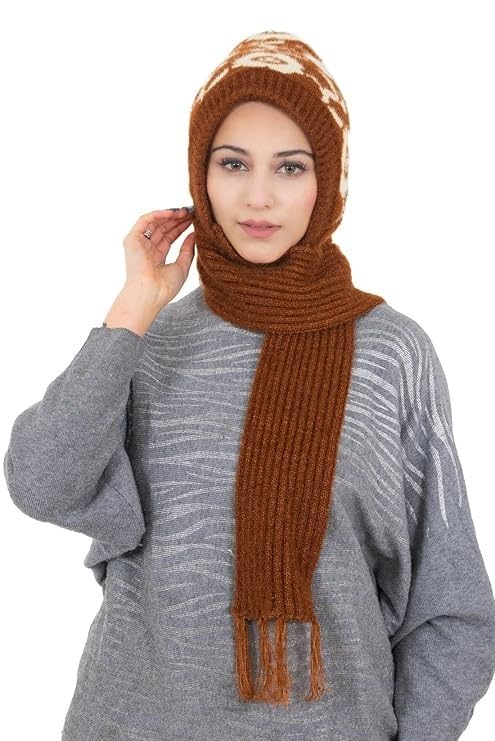 KmCho Brown Woolen Muffler for Women - Soft Warm Winter Scarf - Stylish & Cozy - (Pack of 1)