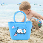 HOMIES, Colorful Silicone Handbags Beach Bag, DIY Cute Summer Tote Hole Bag, Mobile Phone Storage Children's Key and Handbag for Adults, Multicolor