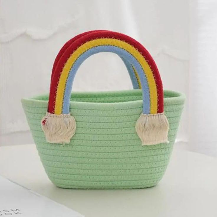 BEAUTIFUL HOMMIES Attractive Hand Bag | Large Tote Bag | Summer & Beach Bag | Bamboo & Jute Boho Bag | Handmade Sling Bag (Green)