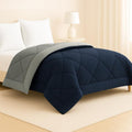 HOMEKART Reversible Microfiber AC Comforter/Blanket for Double Bed | Ultra Soft All-Weather Lightweight Duvet | Solid Teal & Grey | 200 GSM | 90 x 100 Inches Kafalo