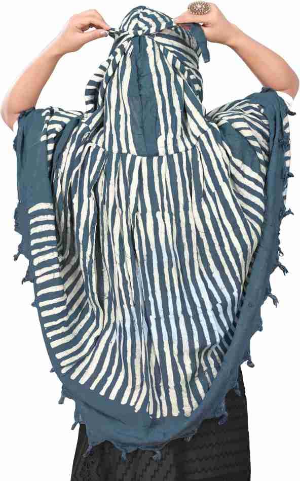 HETVIN Cotton Long Scarf Cum Mask Scarves Usable for Vehicle Driver | White Printed Design Fabric | Universal Size | Soft & Breathable Sun Protection | For Girl & Women (Lining - Grey)