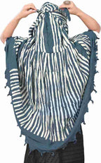 Vinsh Enterprise Cotton Long Scarf Cum Mask Scarves Usable for Vehicle Driver | White Printed Design | Universal Size | For Girl & Women | Soft & Breathable Sun Protection (Lining - Grey)