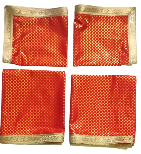 Lakshmi Maa Collection's Rumala Sahib Double Set(Red with Gota- 4 PEC.)
