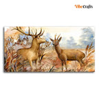 VIBECRAFTS Canvas Paintings for Living Room Drawing Room Pair Of Deer In The Forest Canvas Wall Painting Fitted With Wooden Frame For Home | Office | Living Room | Gift (PTVCH_2461)