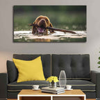 VIBECRAFTS Canvas Paintings for Living Room Drawing Room Dog Swinmming Premium Wall Painting Fitted with Wooden Frame for Home | Office | Gift (PTVCH_2304)