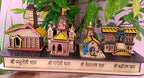 A&S Ventures Tempal for Home Decoration and Gift kedarnath, Badrinath,Yamunotri, Gangotri Wooden Handmade Temple 3D Tample (Multi Colour
