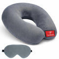 CELEORIS Cute Plush Travel Neck Pillow & Sleep Eye Mask Set, Cartoon Animal U Shape Head Support Pillow for Kids & Adults, Portable Airplane, Car & Office Nap Cushion Multi Design