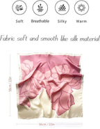 NK Textiles Women's Rose Outline Floral Designer Printed Style Satin Head Scarf - Neck Scarf (Square) (22x22)