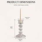 Pure Source India Crystal Taper Candle Holder,15 cm for Home Dining, Christmas & Diwali Decor