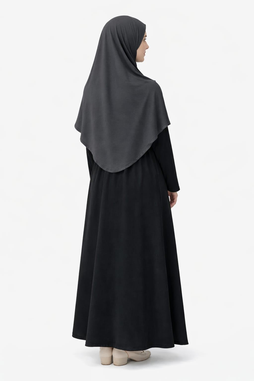 TCP TheClothesPeople : Premium Stitched Jersey One-Piece Instant Hijab for Women - No Pins Needed (Grey)