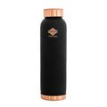 INDIAN ART VILLA Copper Lacquer Coated Black Silk Finish Water Bottle, 900 ML, Copper Drinkware for Daily Use, Office, Gym, Yoga & Travel, Ayurvedic Health Benefits, Gift Item
