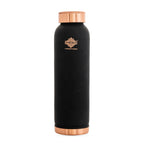 INDIAN ART VILLA Copper Lacquer Coated Black Silk Finish Water Bottle, 900 ML, Copper Drinkware for Daily Use, Office, Gym, Yoga & Travel, Ayurvedic Health Benefits, Gift Item
