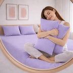 THE HOME STYLE Solid Cotton Feel Pillow Covers (18 x 28 inches, Set of 2 Pcs) | 300 TC | Super Soft & Smooth (Lavender)