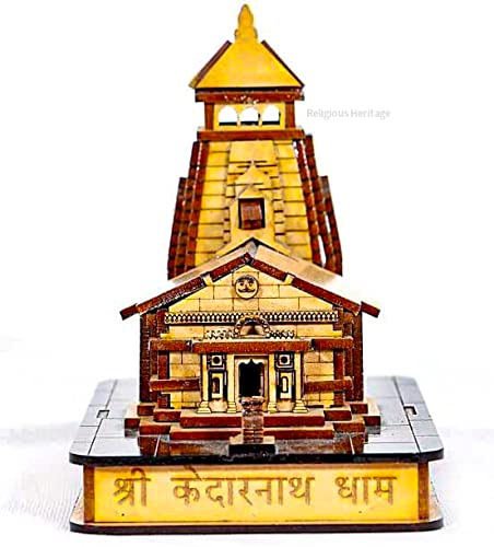 Religious Heritage Kedarnath Temple In Wood 3D Big Size (Brown)