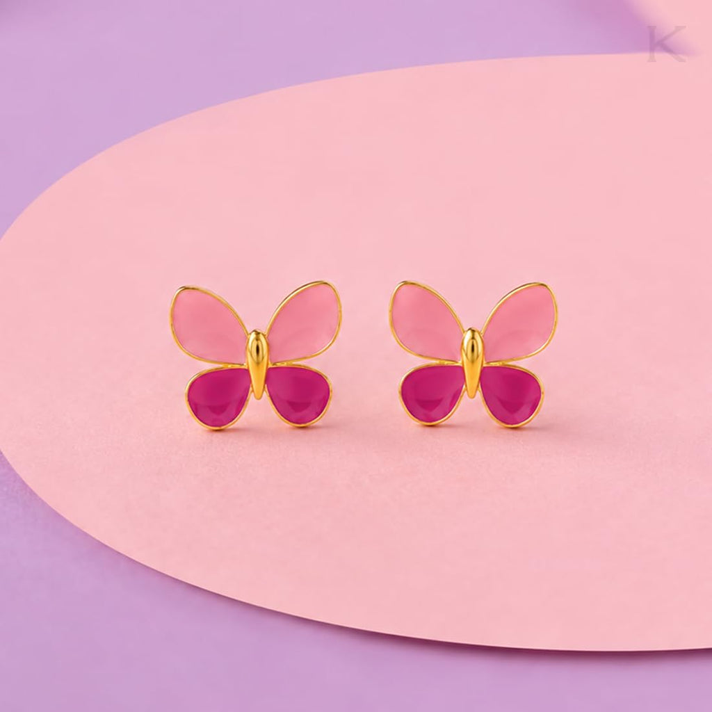 KISNA 9KT FlutterBling Gold Kids Earring | Pure Gold Gifts for Children