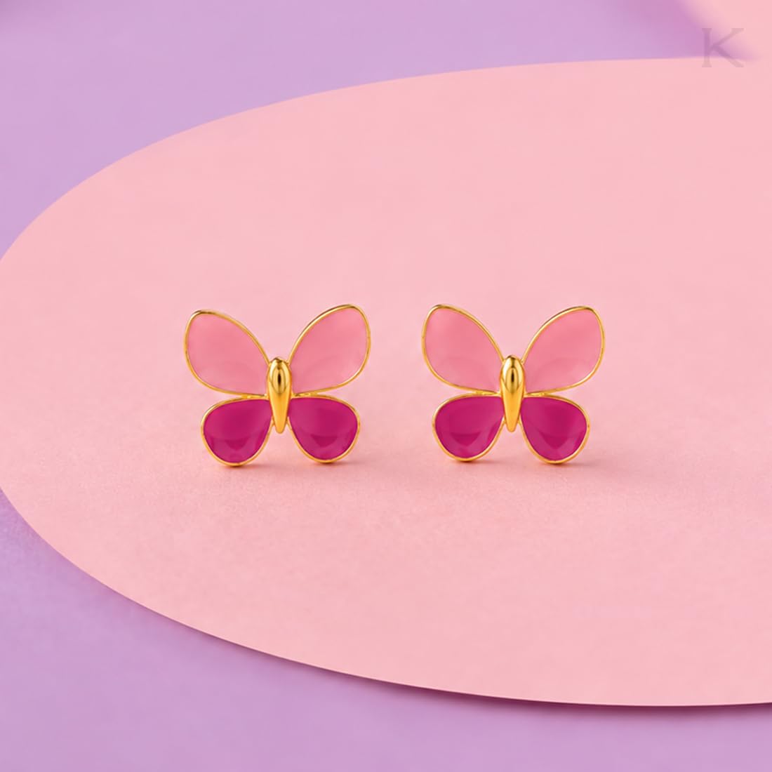 KISNA 9KT FlutterBling Gold Kids Earring | Pure Gold Gifts for Children