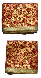 Lakshmi Maa Collection Shirdi Shri Sai's Beautiful dress Shawl/Duppata Pheta Poshak/Dress Set in printed work Cloth red (3 pec.)