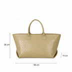 Nautica Women's Large Tote Bag | Durable PU with Quilted Design & Padded Grab Handles Ladies Shoulder Bag | Premium Spacious Handbag with Magnetic Closure for Girls | Beige