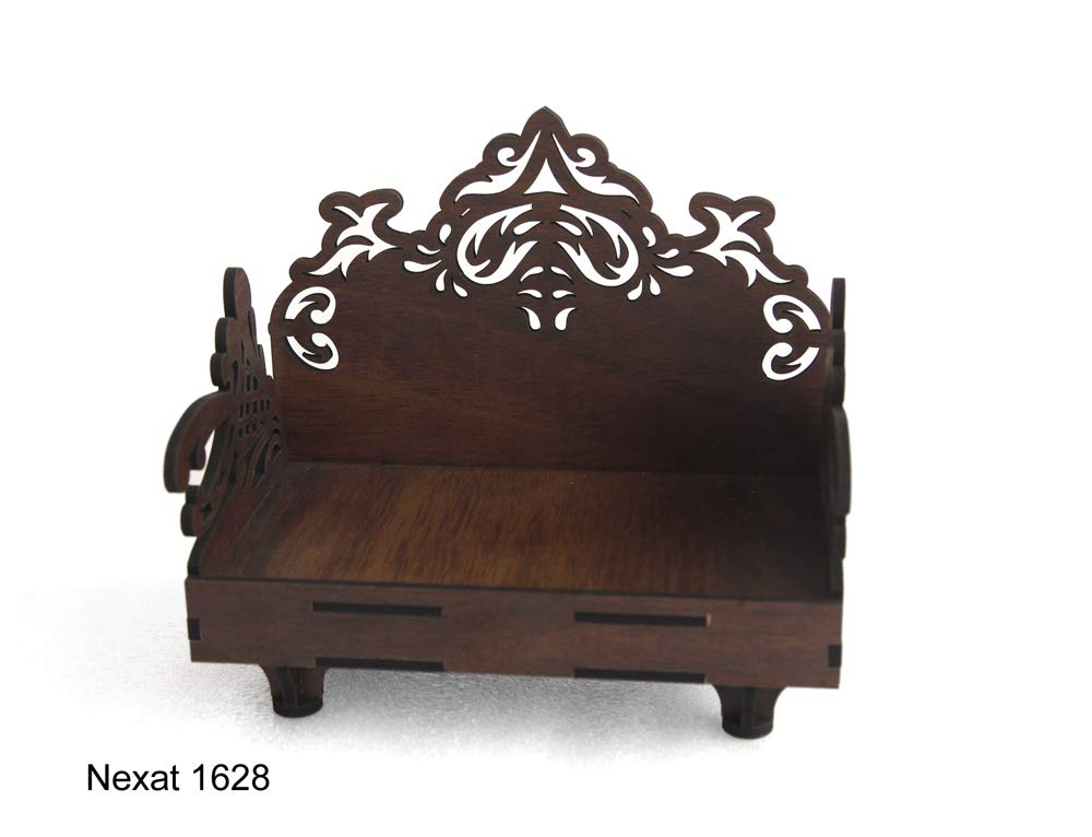 VJ Sons Art and Craft Wooden Temple Beautiful Plywood Mandir Pooja Room Home Decor Office OR Home Temple (Black)