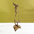 ARTVARKO Brass Parrot Hanging Diya 24 Inch | Peacock Design Oil Wick Lamp Deepak for Pooja Room, Home Temple, Diwali Decoration & Spiritual Home Décor | Brass Hanging Lamp Gift