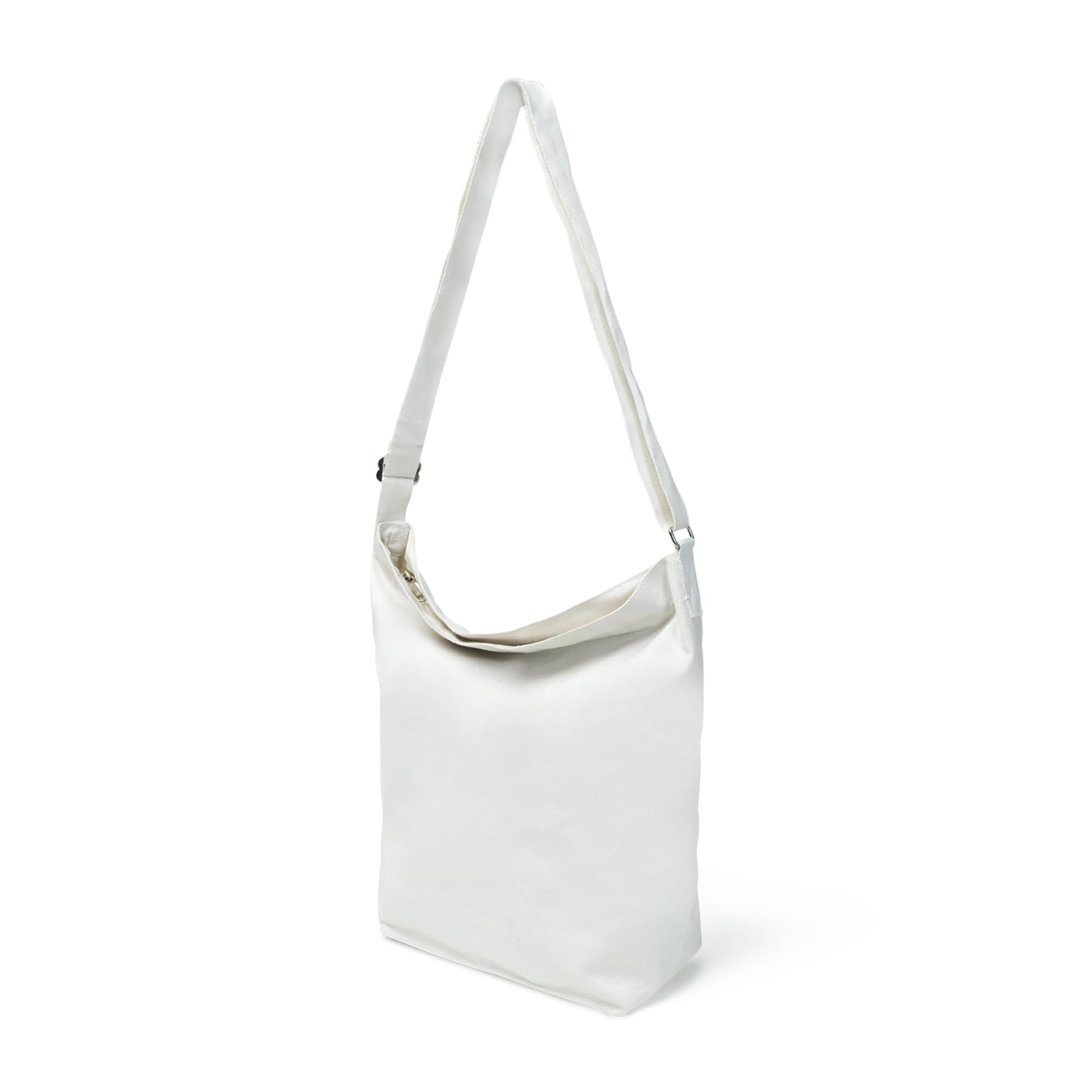 ADYAN Canvas Bag Pack of 2 Cotton 12 Oz Reusable Canvas Tote Bag for Shopping Grocery DIY Painting and Crafts (Milky White)