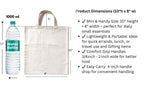 GRAICOT 100% Cotton Tote Bags (Pack of 2, 16x14 Inch) - 150 GSM Medium Size Eco-Friendly Unbleached Canvas Tote Bag for Grocery Shopping, Storage, DIY Painting & Craft