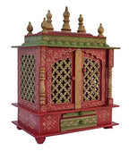 Jodhpur Handicrafts Home Wooden Temple/Pooja Mandir with LED Bulb