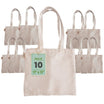 11x13 Inch Plain Canvas Tote Bag | 1 Pc, 5 Pcs, 7 Pcs, 10 Pcs, 15 Pcs, 20 Pcs, 25 Pcs | 100% Organic Reusable 180 GSM Cotton Handbag for Shopping, Daily Use, Grocery, DIY Painting & Storage (10)