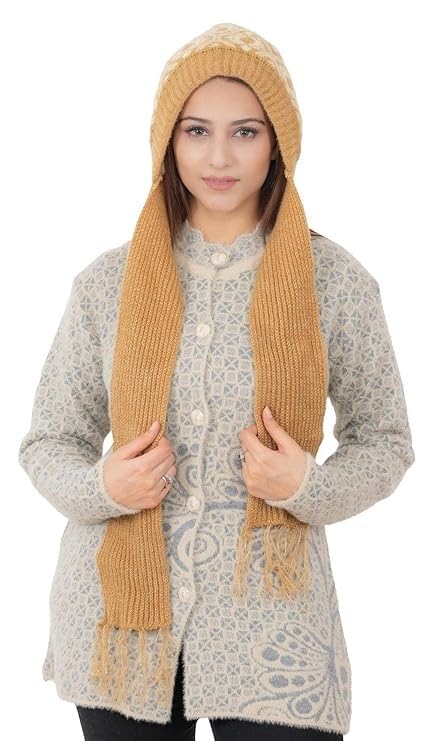 KmCho Beige Woolen Muffler for Women - Soft Warm Winter Scarf - Stylish & Cozy - (Pack of 1)