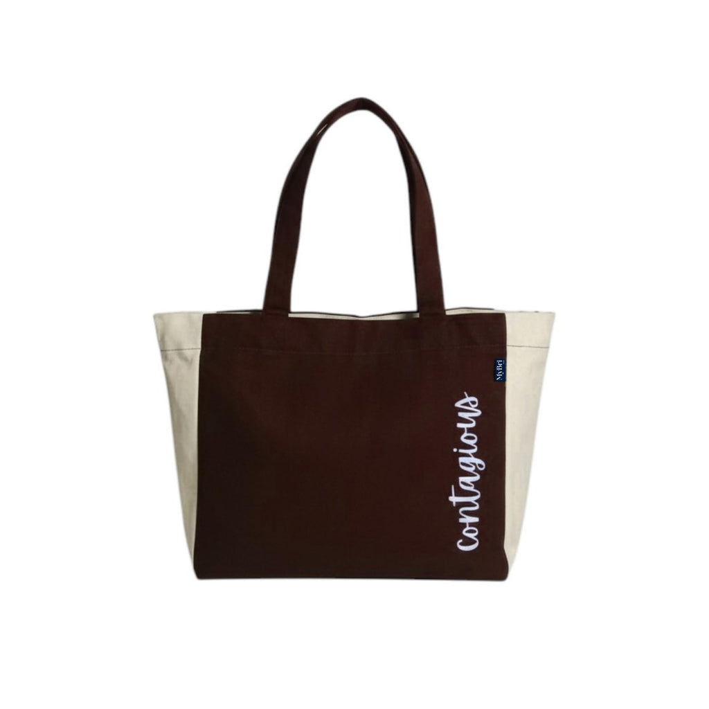 MyBri Studio Cotton Canvas Tote Bag for Women | Premium Reusable Shoulder Handbag with Zip Closure & Inner Zip Pocket | Stylish Everyday Bag for Office, College, Shopping & Travel (Rich burgundy)