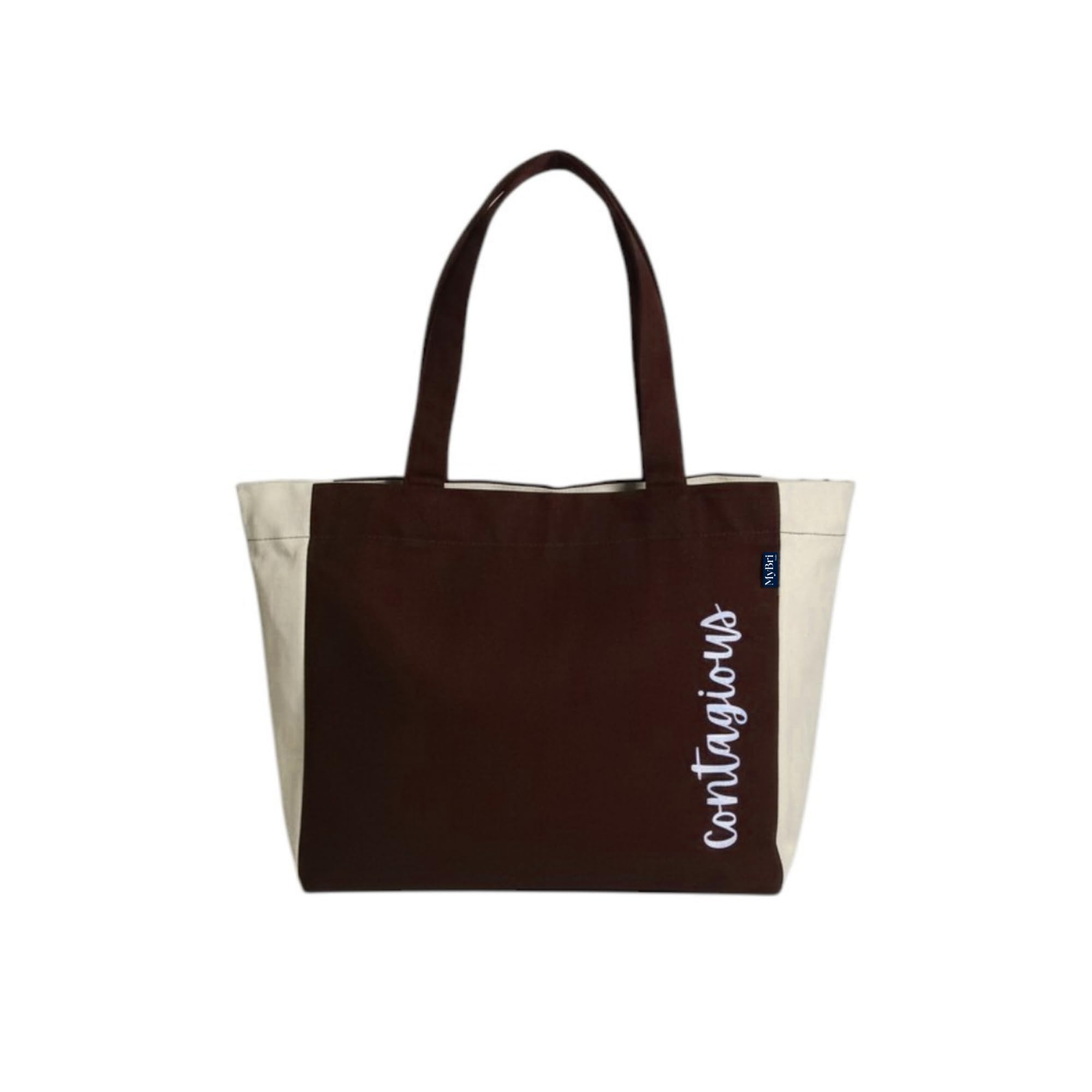 MyBri Studio Cotton Canvas Tote Bag for Women | Premium Reusable Shoulder Handbag with Zip Closure & Inner Zip Pocket | Stylish Everyday Bag for Office, College, Shopping & Travel (Rich burgundy)