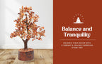 AMOKRI 500 Beads Red Carnelian Crystal Tree, Feng Shui Healing Crystal Bonsai for Positive Energy, Good Luck Decor, Vastu Items, Home Office Decoration, Housewarming, Shop Opening & Spiritual Gift