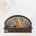 CREATA POOJAGHAR® Vaastu Handcrafted Wooden Asana with Golden Design | Dev Chowki Home Mandir | Perfect for Pooja Room | Home | Office | Wall Mounted Hanging | Made with MDF Material
