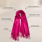 Graziemille Pure Pashmina For Women Ombre Salmon/Pink XL