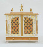 Jodhpur Handicrafts Wood Home Temple, Pooja Mandir, Pooja Mandap (White, LXBXH 20X12X24 Inch)