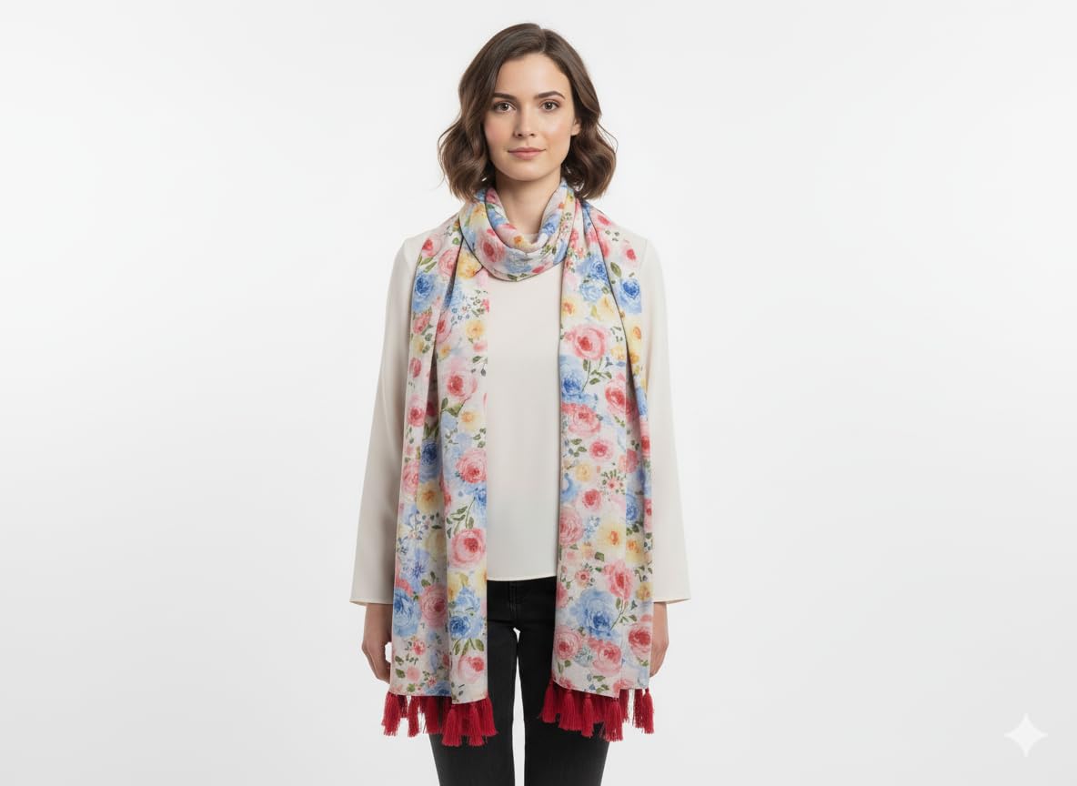 SAHIL SCARF Premium Multicolor Fancy Scarf Lightweight & Comfortable for All Seasons (22x72inch)