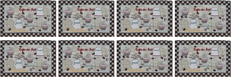 PRAKARTIK BY INDUARTS Latte Coffee Love Eco-Friendly Cotton Dining Table mats – Reusable, Machine Washable, Everyday Use Multi Rectangular Placemats, Set of 8 (33x47 cm) Kafalo