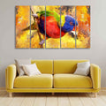 VIBECRAFTS Colorful Parrot Abstract Art Canvas wall Painting of Five Pieces For Home|Office|Living Room|Gift (PTVC5Pcs4_8661)