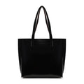 Fastrack Black Patent Party Tote Bag for Women, Girls and Ladies | Spacious Tote Bag with Button Closure