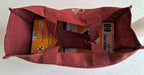 Decorative Cotton Gift Bag, Maroon with Ganesha Print, Set of 10