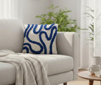 Furnistitchs Premium Decorative Throw Cushion Pillow Cover Boho Home Decor - Living Room Bedroom Couch Sofa Cushion Covers 16 inch x 16 inch (1, Navy Zigzag)