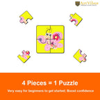 Artvibes Butterflies Wooden Jigsaw Puzzle Games for Children & Kids | Jigsaw Puzzles for Kids Age 2-5 | 4 Pieces Puzzles | Toddler's Wooden Puzzle (PZ_509N), Set of 6