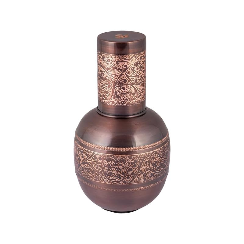 Vip luxe Surahi Vintage Copper Water Jug – 1.5L | Handcrafted Heavy-Gauge Pure Copper Ayurvedic Pitcher |Wellness Drinkware