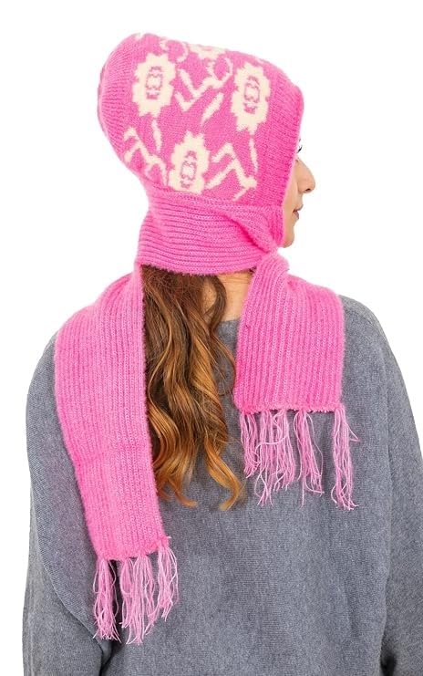 KmCho Pink Woolen Muffler for Women - Soft Warm Winter Scarf - Stylish & Cozy - (Pack of 1)