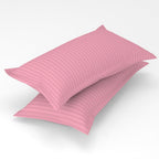 Homefab India 2 Piece Glace Cotton Pillow Covers - Stripes, Baby Pink, 17x27