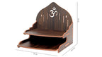 VJ Sons Wooden Wall Mounted Hanging Puja Temple Wood God Stand for Pooja Room | Mandir Devghar Stand Temple | Home Temple | Puja Mandir (Black)
