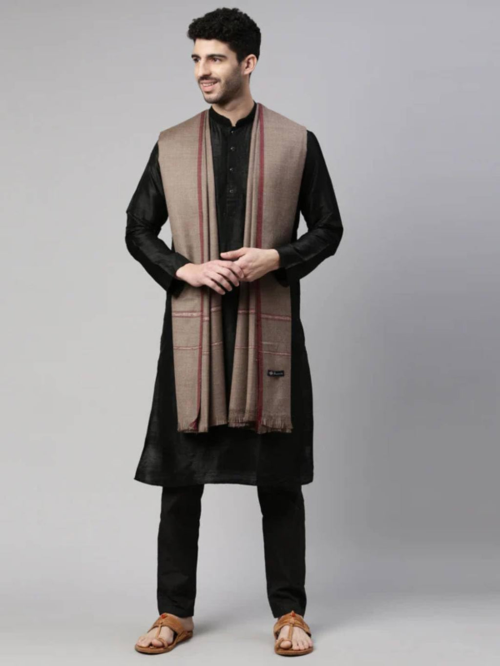 Pashmoda His and Her Gift Set of Fine wool and Embroidered Stole With Wooden Gift Box