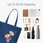 Eco Right Large Canvas Tote Bag for Women with Cosmetic Pouch, Zipper Handbags for Women Inner Pocket for Shopping, Office & Daily Use(Tote & Cosmetic Pouch)