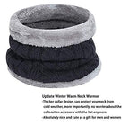 Alexvyan Winter Neck Scarf Soft Warm Snow Proof Knitted (Inside Fur) Woolen Scarf for Women Girl Boys Man (Black)