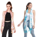 PALATT Womens and Girls Combo Scarfs and Stoles -Size 65x185cms- Soft and Comfortable Viscose Cotton Scarfs for Versatile Styling - Beaded Tassels - Durable and Long-lasting